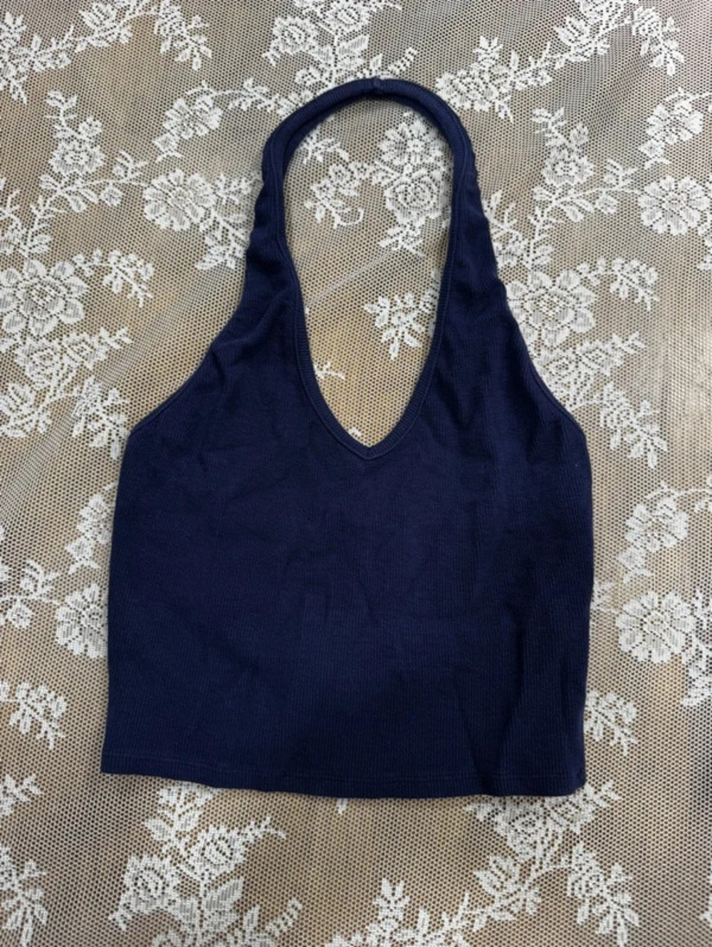 navy blue halter top